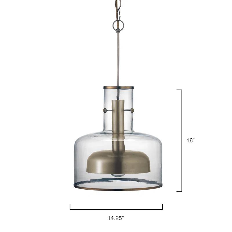 Mini Loft-Style Contemporary 1-Light Pendant in Gun Metal with Clear Glass