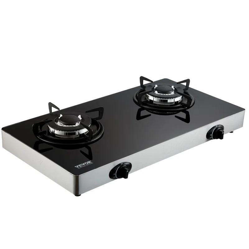 VEVOR 24" Black Natural Gas 2 Burner Cooktop