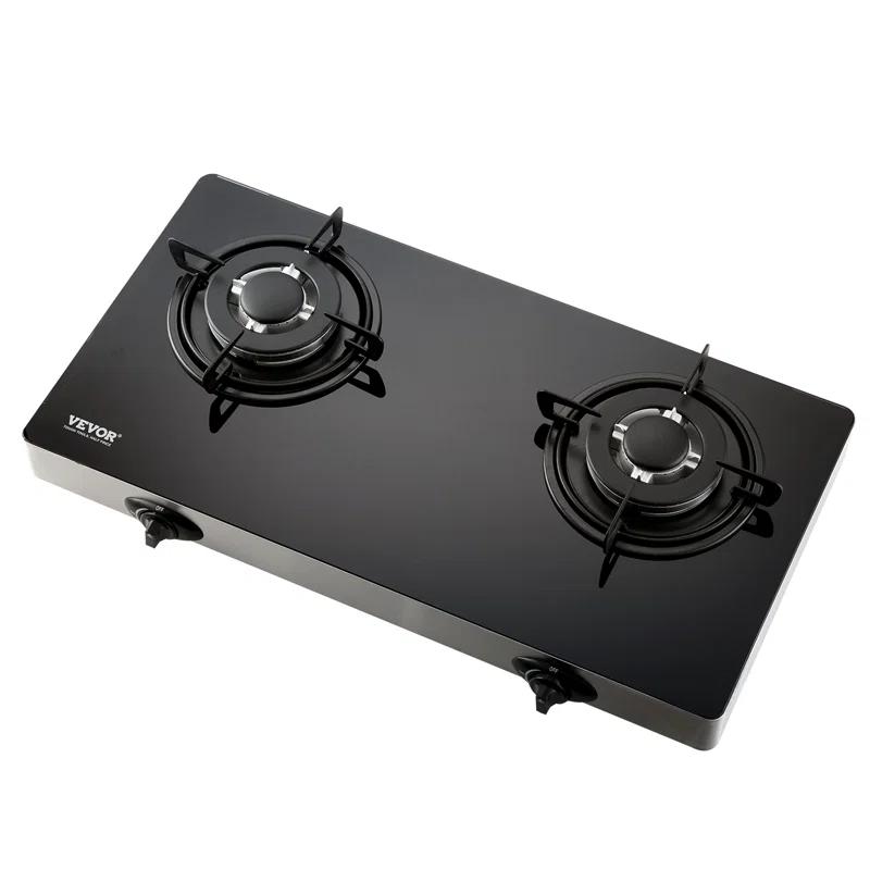VEVOR 24" Black Natural Gas 2 Burner Cooktop