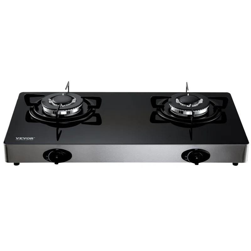 VEVOR 24" Black Natural Gas 2 Burner Cooktop