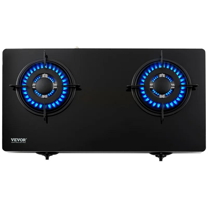 VEVOR 24" Black Natural Gas 2 Burner Cooktop