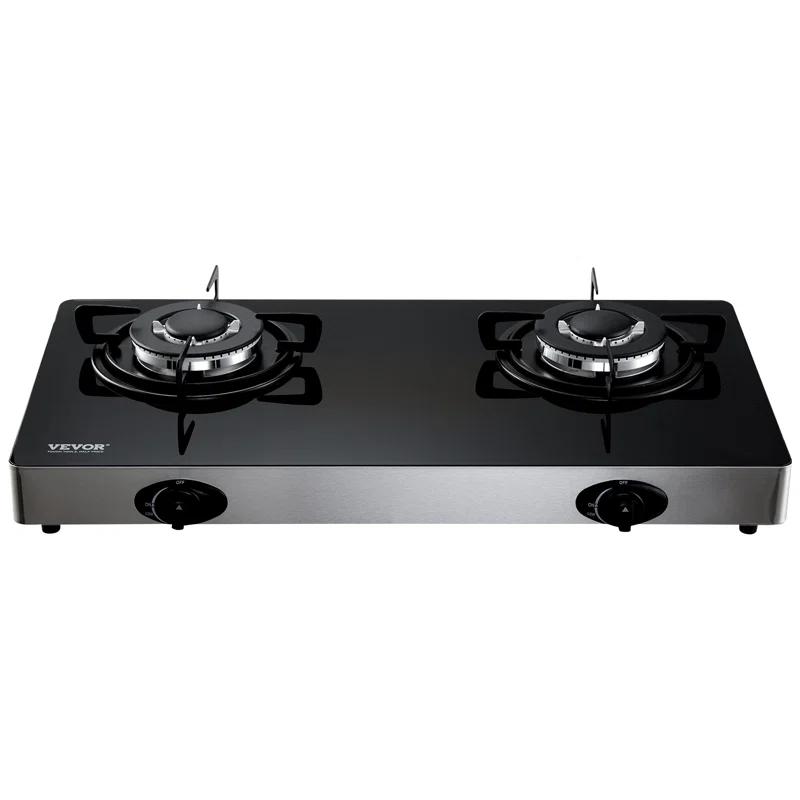 VEVOR 24" Black Natural Gas 2 Burner Cooktop