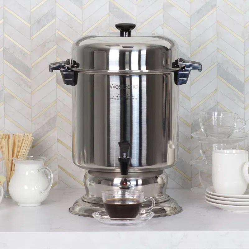 Polished Stainless Steel 55-Cup Commercial Coffee Percolator