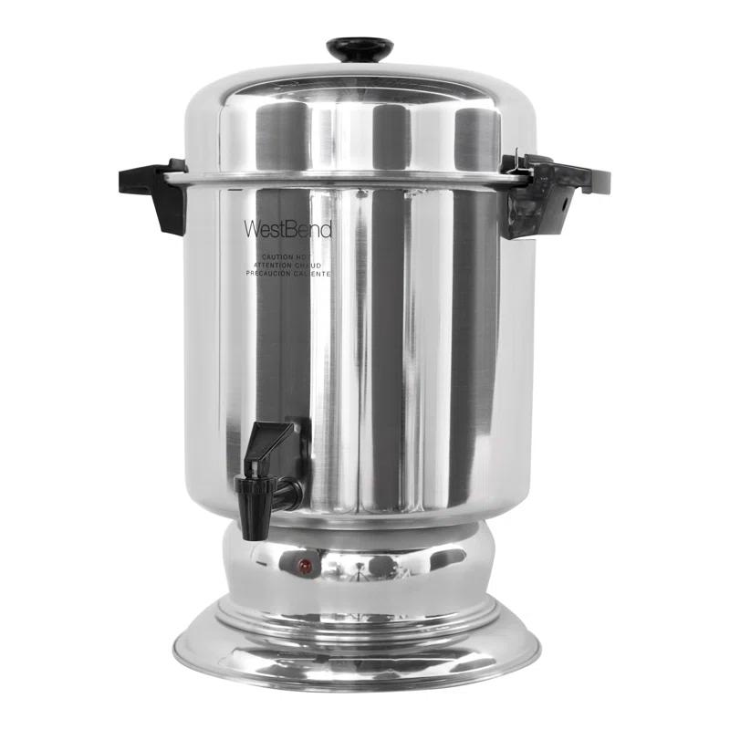 Polished Stainless Steel 55-Cup Commercial Coffee Percolator