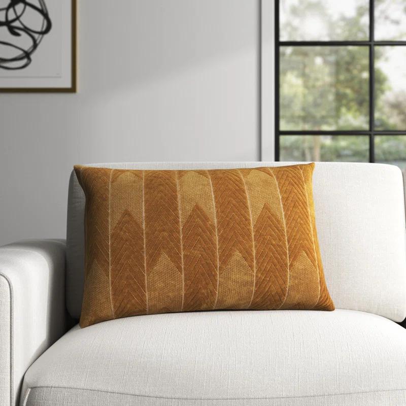 Floretta Embroidered Cotton Lumbar Throw Pillow
