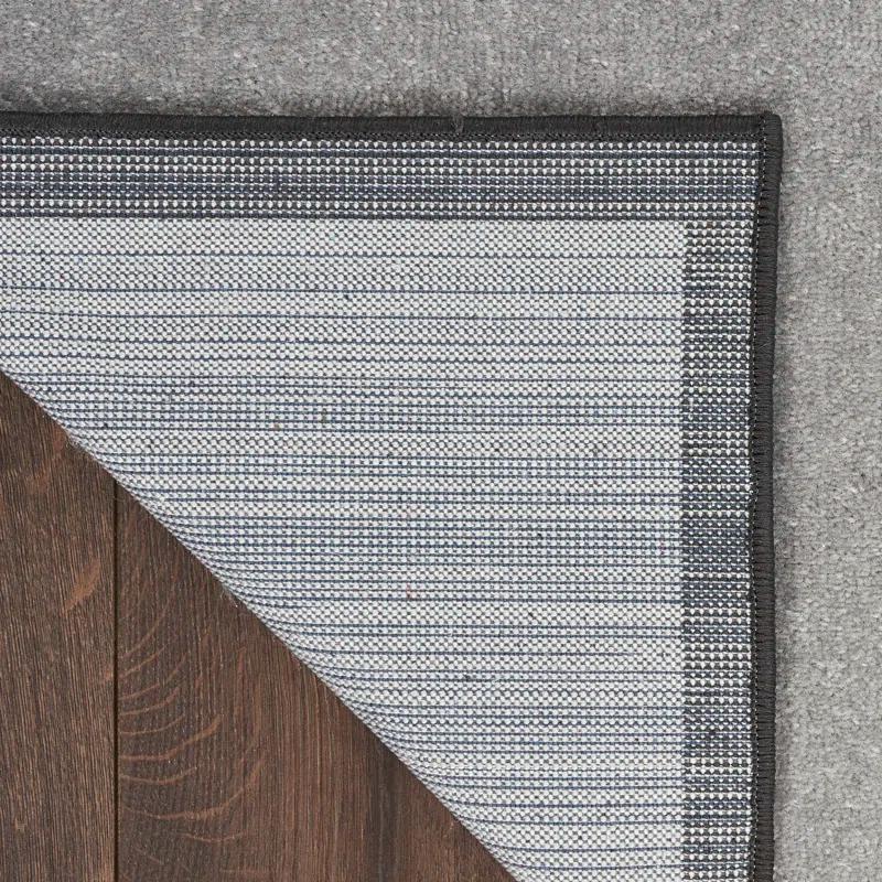 Mid-Century Modern Geometric Grey/Black Synthetic Area Rug 6' x 9'