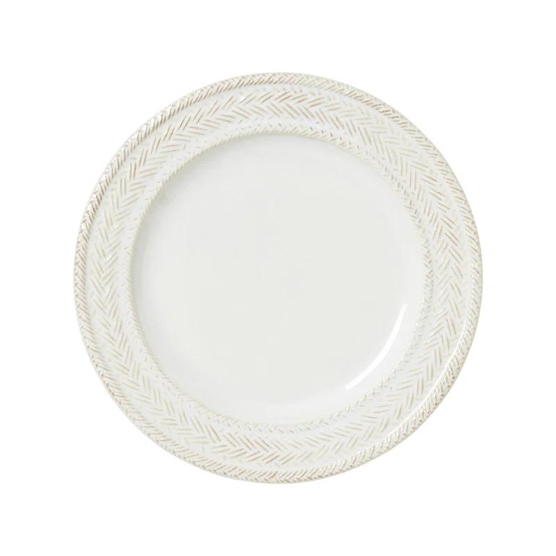 Whitewash Ceramic 16-Piece Braided Embellished Dinnerware Set