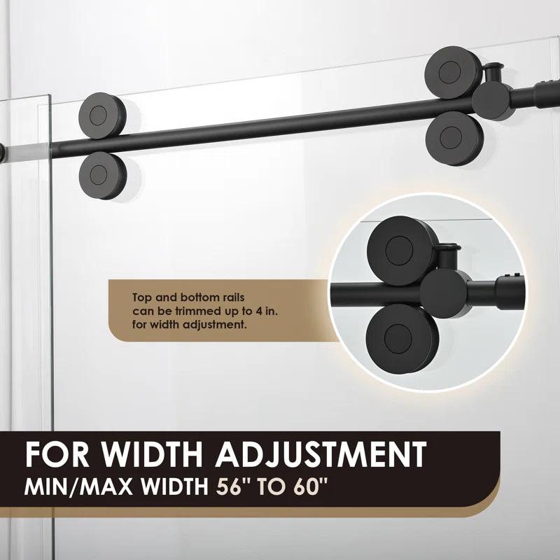 56" - 60" W x 78" H Single Sliding Frameless Shower Door