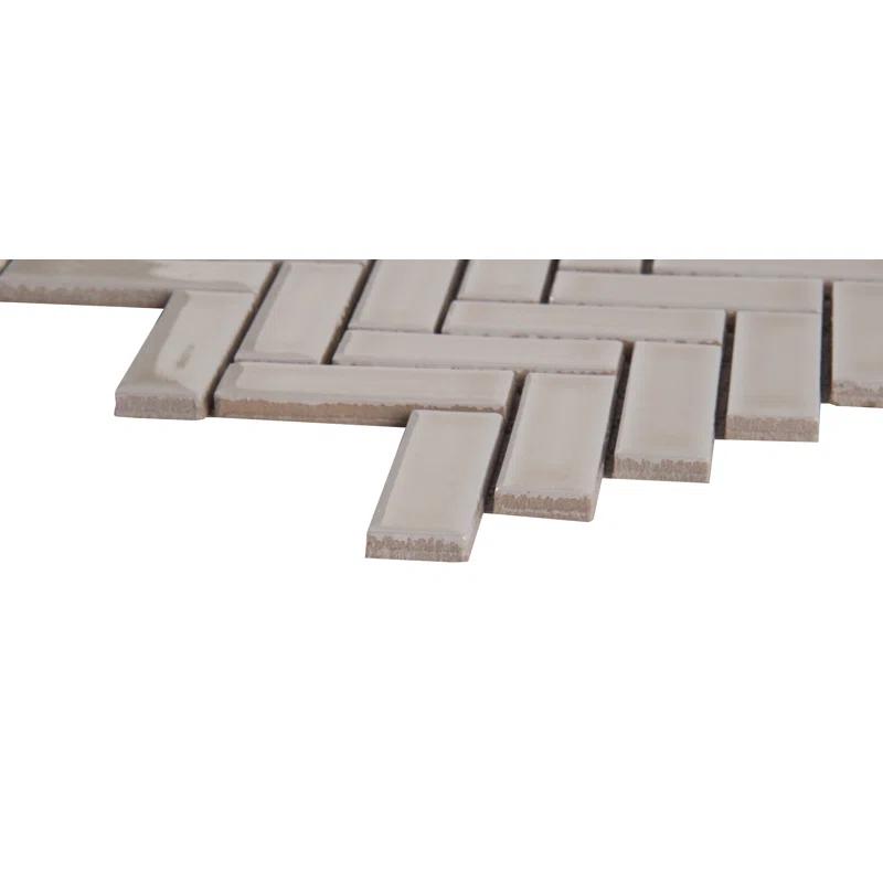 Herringbone 1" x 3" Glossy Ceramic Mosaic Tile