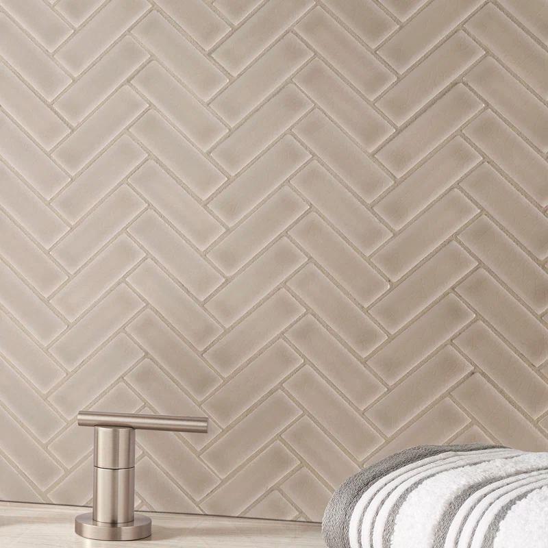 Herringbone 1" x 3" Glossy Ceramic Mosaic Tile