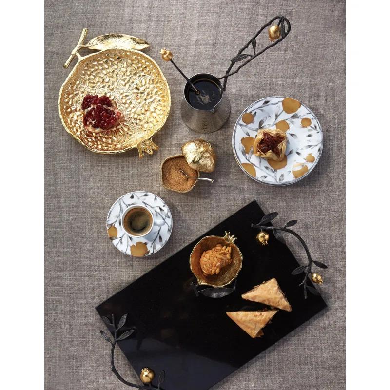 Rustic Oxidized Bronze and Stainless Steel Coffee Serving Set