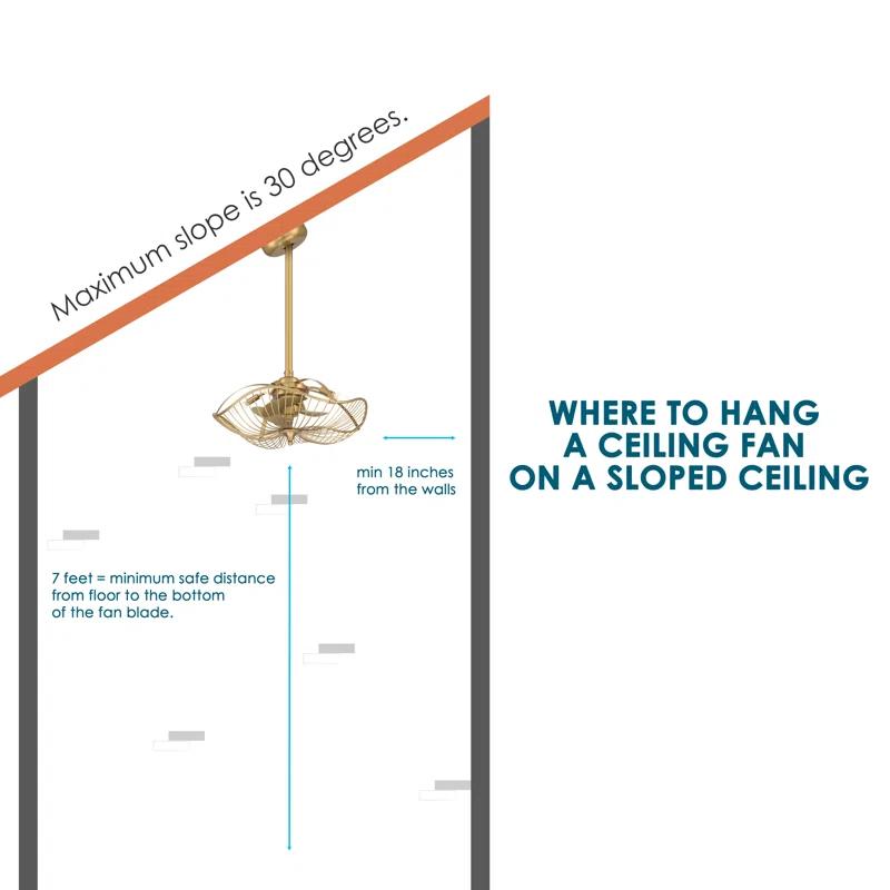 22" Akoni 3 - Blade Ceiling Fan with Light Kit Included