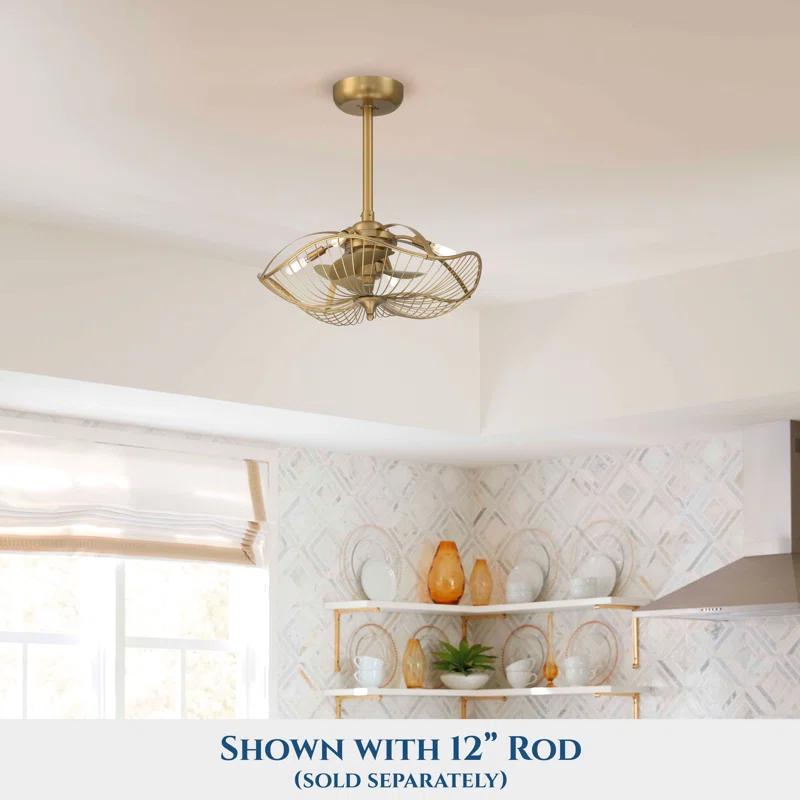 22" Akoni 3 - Blade Ceiling Fan with Light Kit Included