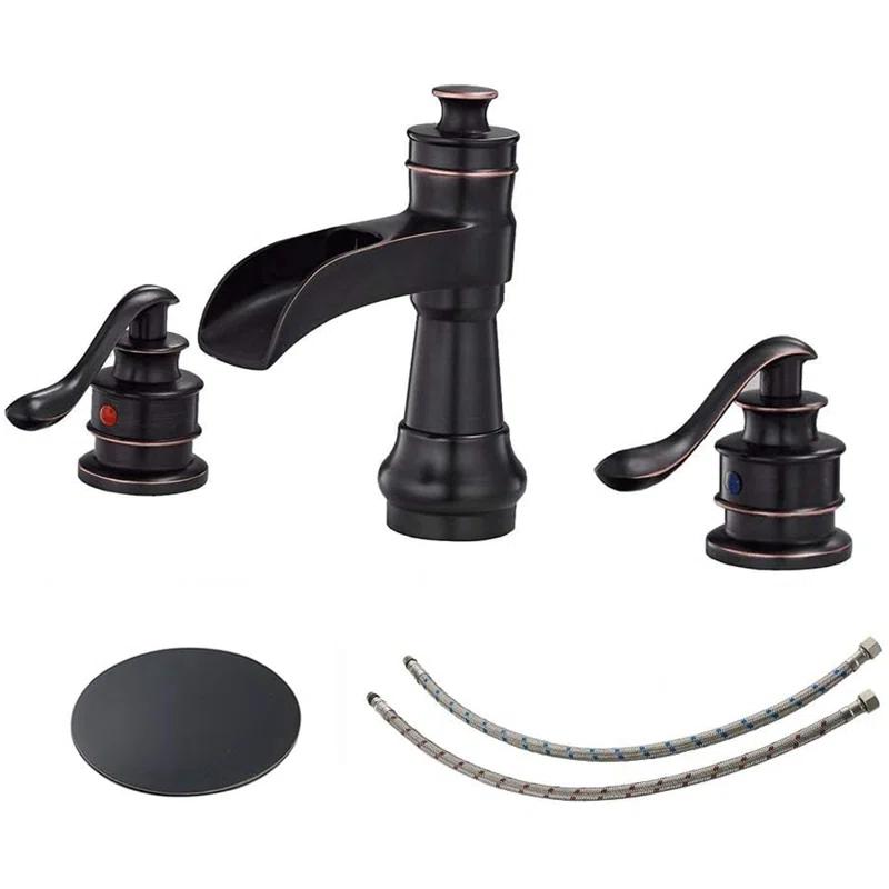 Widespread 2-handle Bathroom Faucet with Drain Assembly