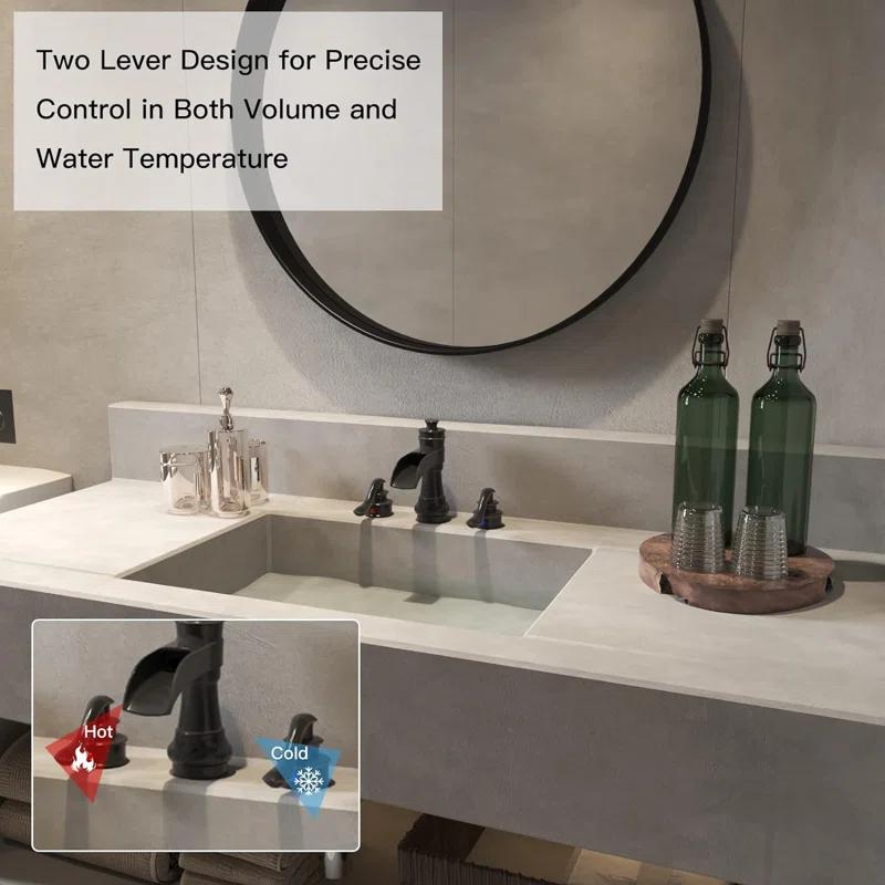 Widespread 2-handle Bathroom Faucet with Drain Assembly