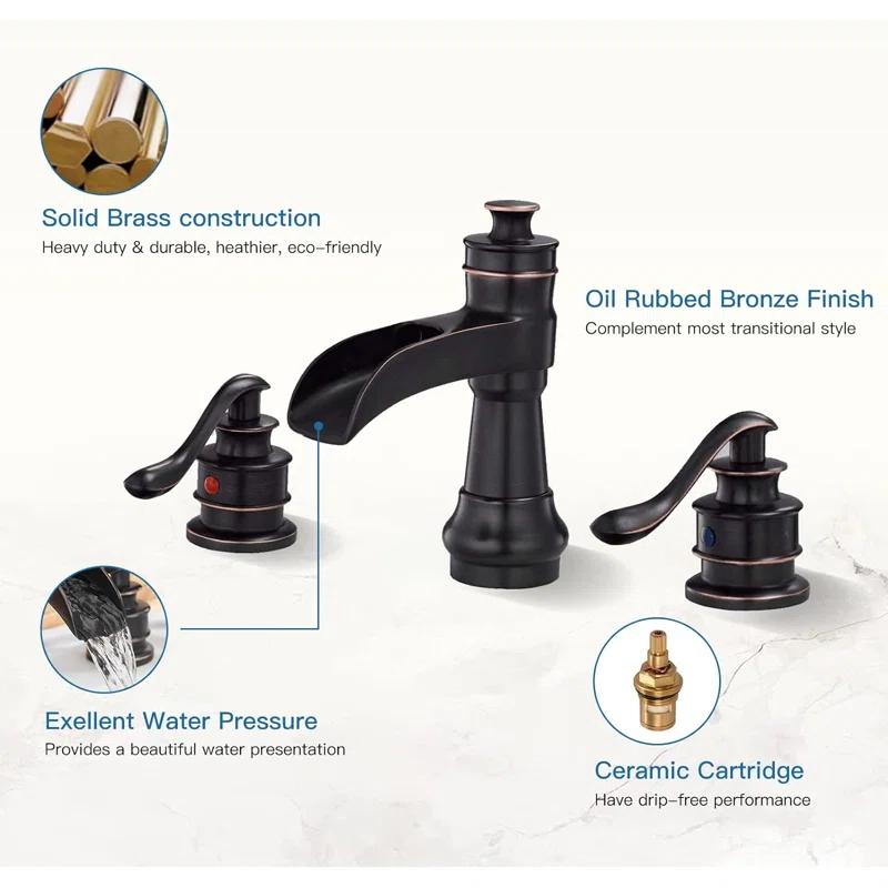Widespread 2-handle Bathroom Faucet with Drain Assembly