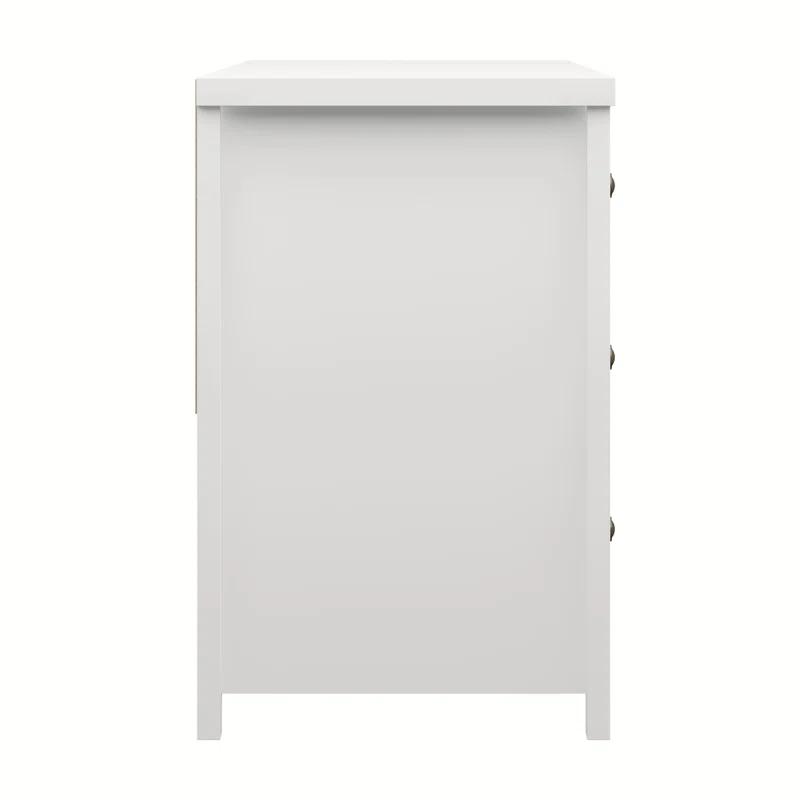 Harmony Coastal 6-Drawer Matte White Dresser with Metal Pulls