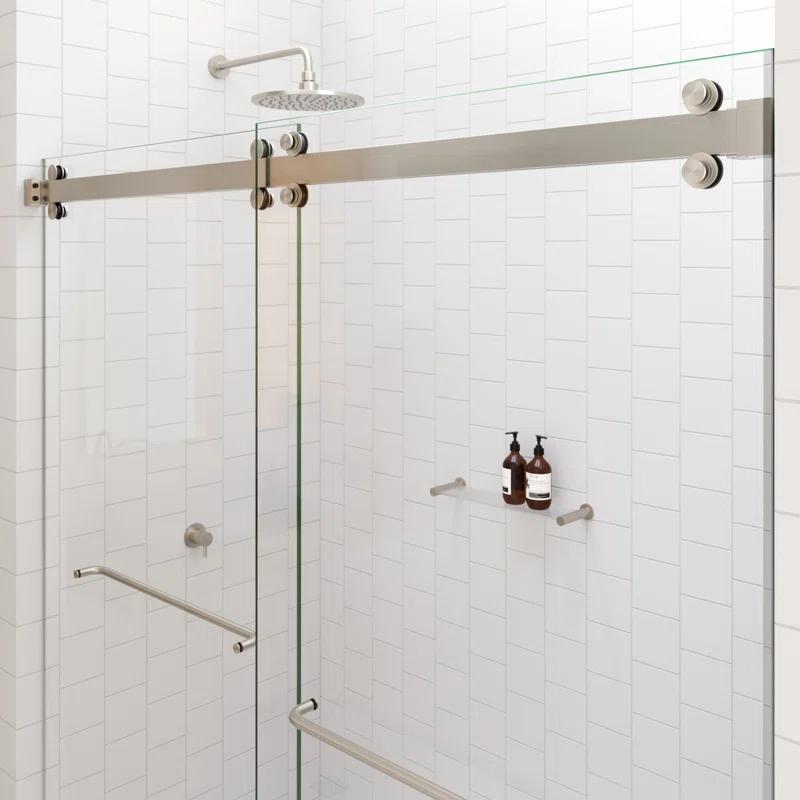 Polaris 60 in. x 60 in. Fully Frameless Sliding Bypass Bathtub Door