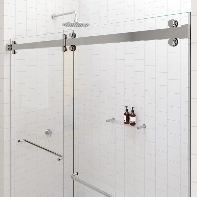 Polaris 60 in. x 60 in. Fully Frameless Sliding Bypass Bathtub Door