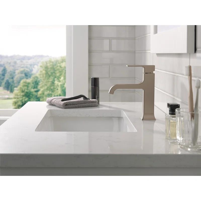 Velum Single Hole Curved Bathroom Faucet with Drain Assembly, Single Handle Bathroom Sink Faucet