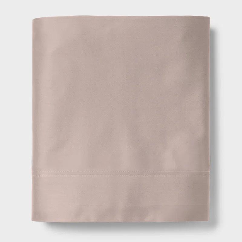 Blush Queen Cotton Percale Flat Sheet Set