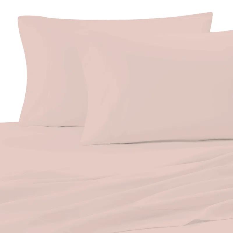 Blush Cotton Embroidered Standard Pillowcases