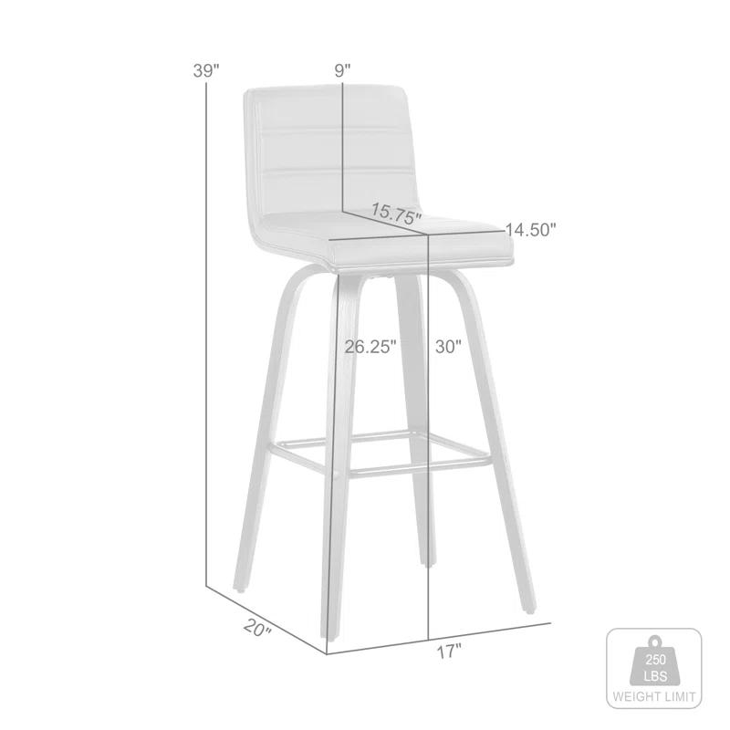 Hiram Solid Wood Swivel Bar & Counter Stool