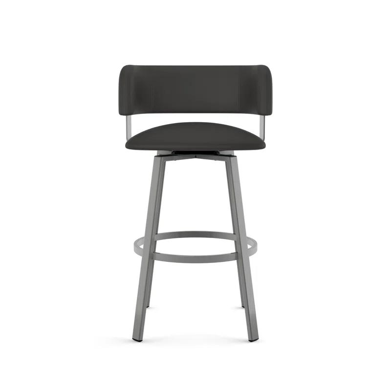 Matte Charcoal Black Adjustable Swivel Counter Stool