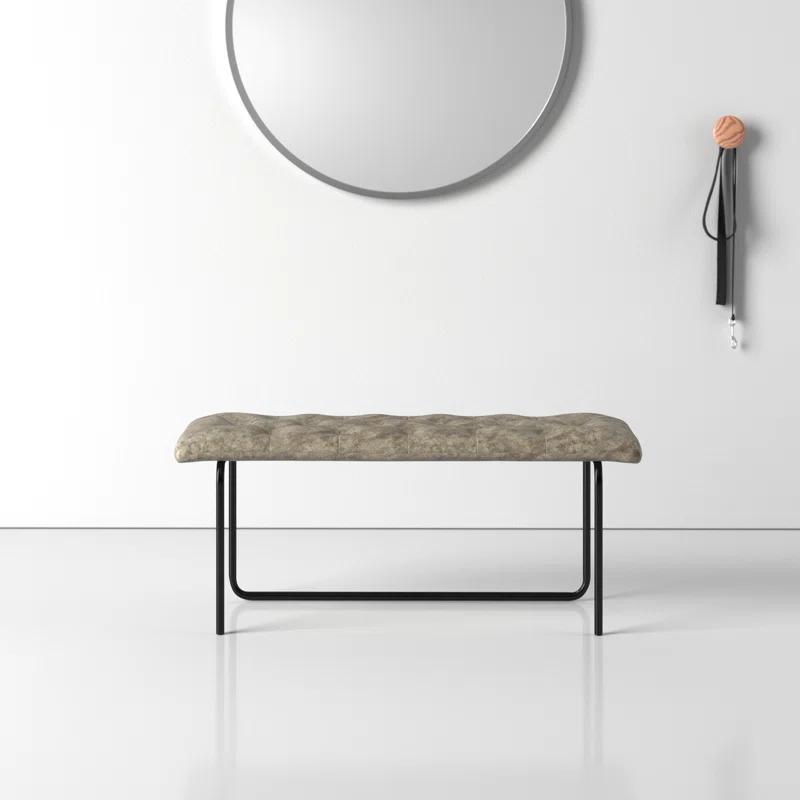 Aria Antique Gray Tufted Entryway Bench