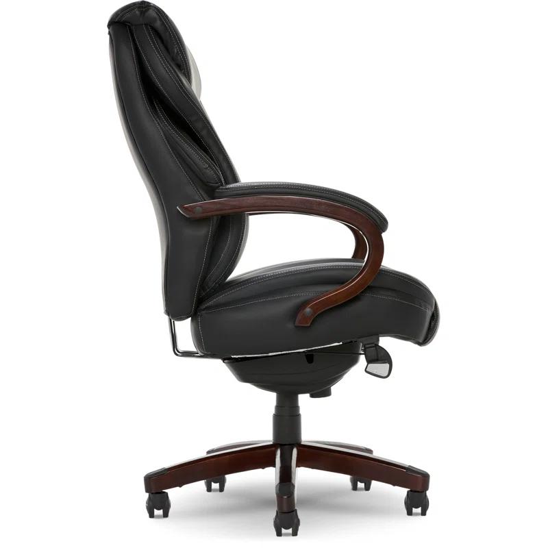 Ergonomic High-Back Black Leather Executive Swivel Chair with AIR Lumbar Support