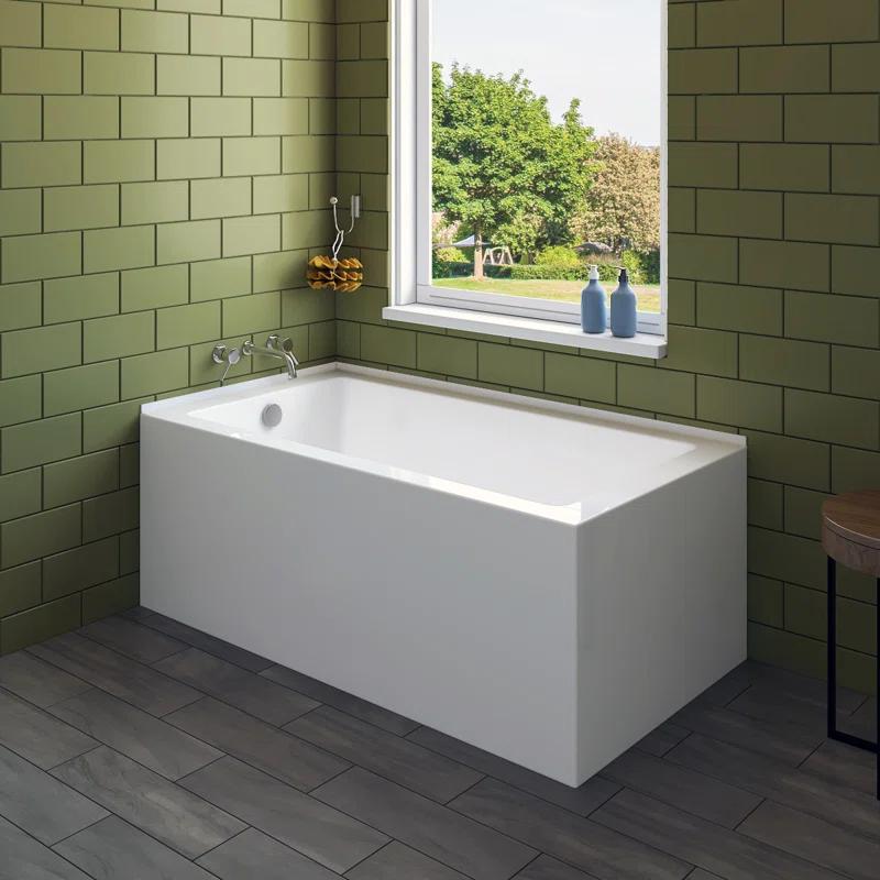 60'' x 32'' Alcove Soaking Acrylic Bathtub