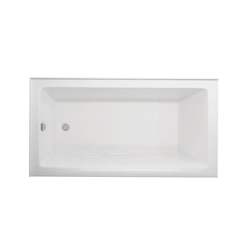 60'' x 32'' Alcove Soaking Acrylic Bathtub