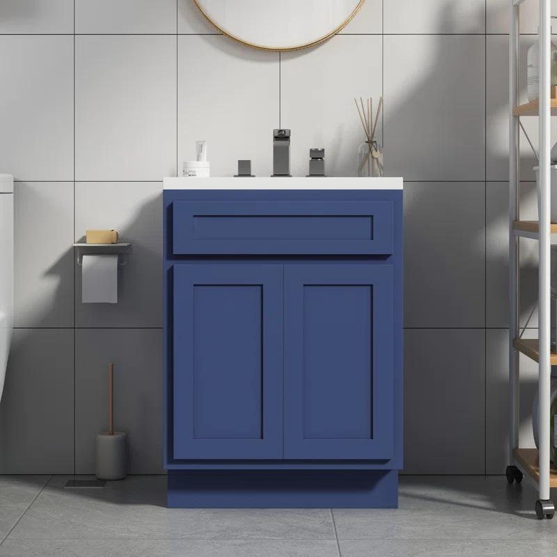 Elegant Blue Shaker-Style 24'' Bathroom Vanity Base Cabinet