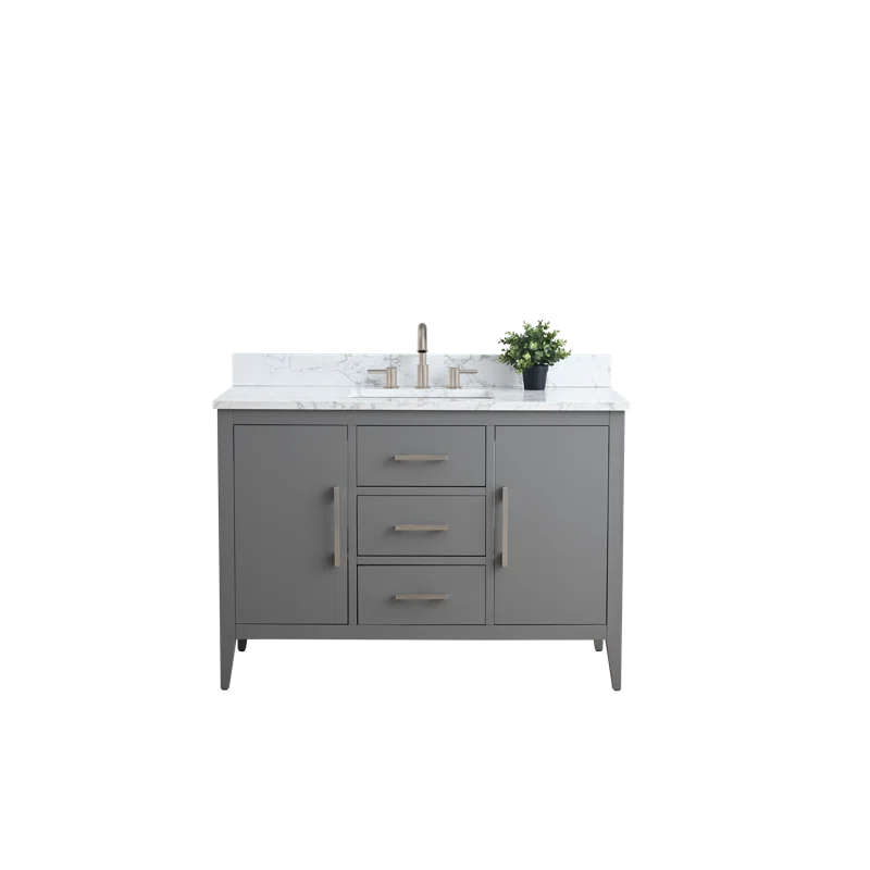 48'' Single Bathroom Vanity with Engineered Marble Top