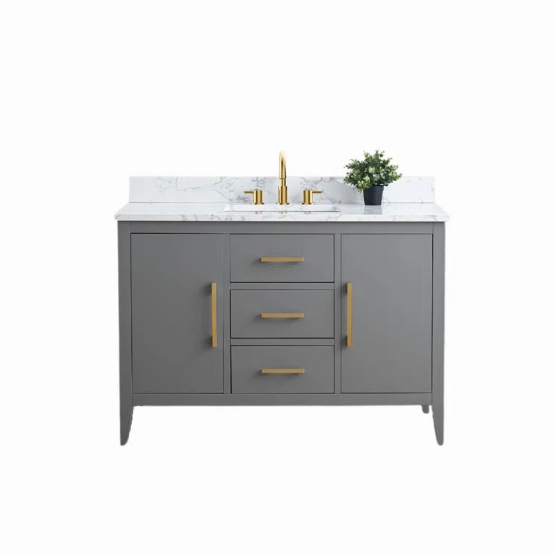 48'' Single Bathroom Vanity with Engineered Marble Top