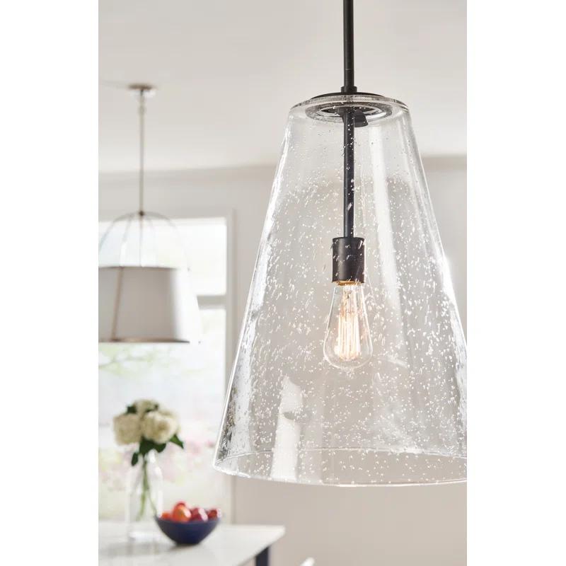 Vance Heritage Brass A-Line Pendant with Glass Shade