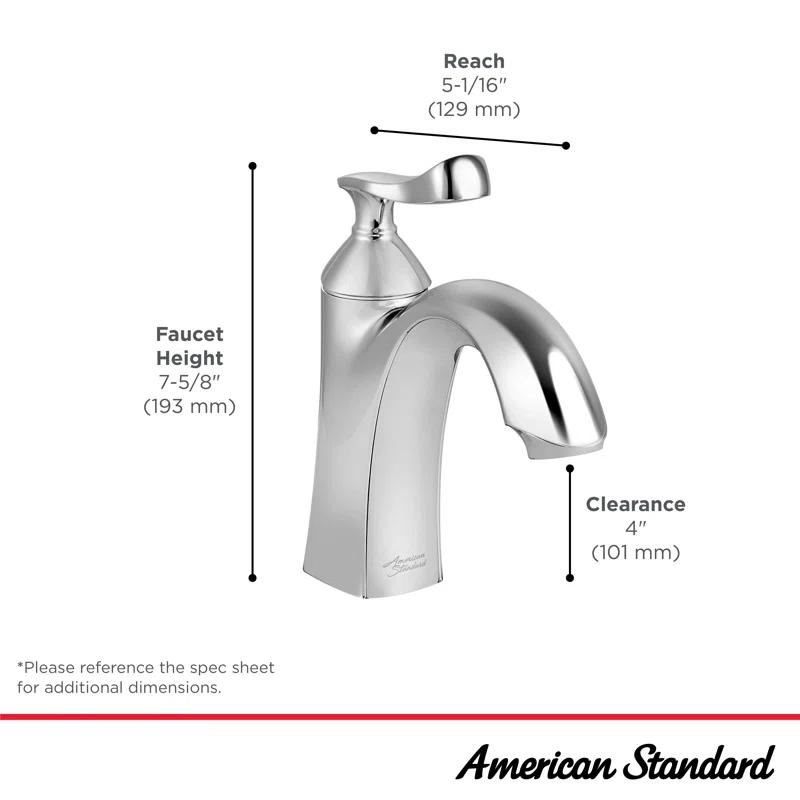 Polished Chrome Single-Handle Bathroom Faucet with Lever