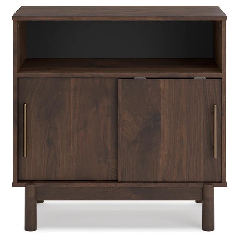 Calverson Rich Brown Accent Cabinet with Goldtone Handles