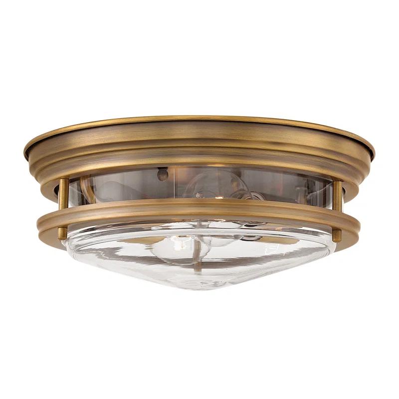 Hadley Dual-Light Brushed Bronze Flush Mount with Clear Glass