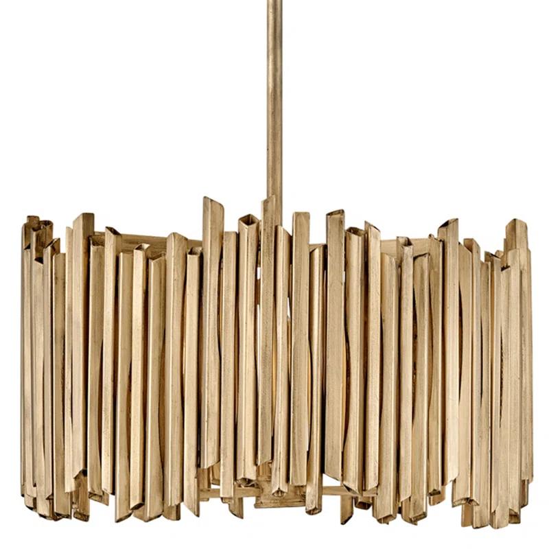 Roca Burnished Gold 3-Light LED Drum Pendant