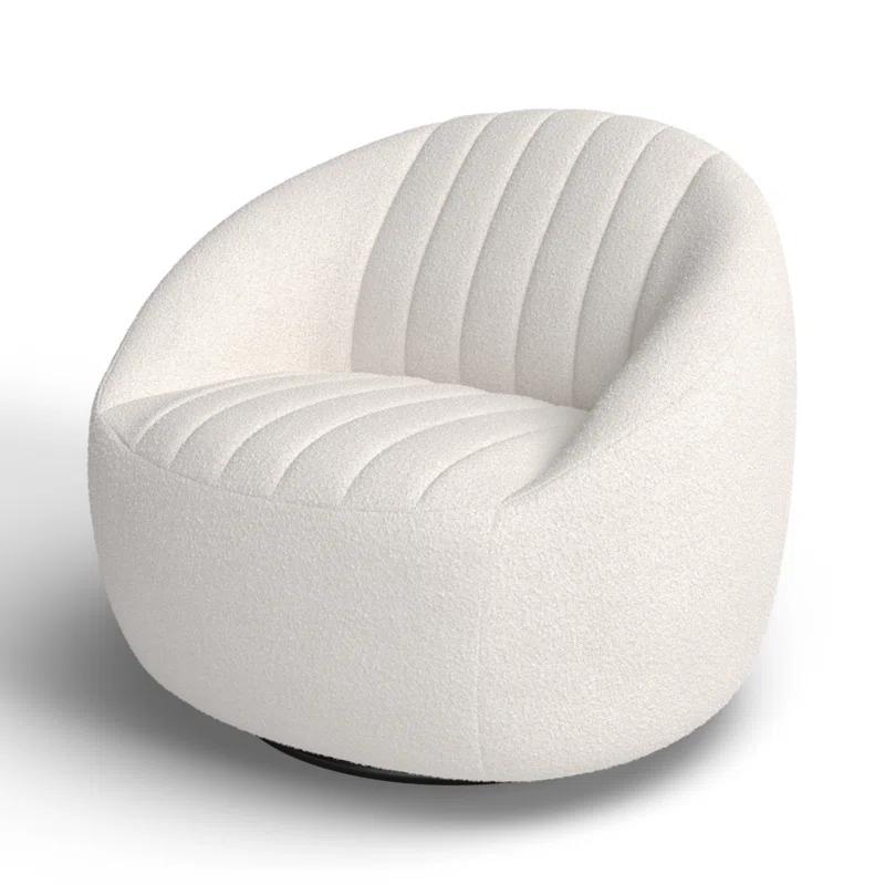 Knoll Natural Swivel Barrel Chair with Metal Base