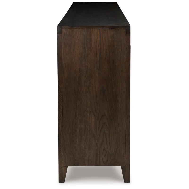 Balintmore 80" Brown Oak Veneer Accent Cabinet with Adjustable Shelving