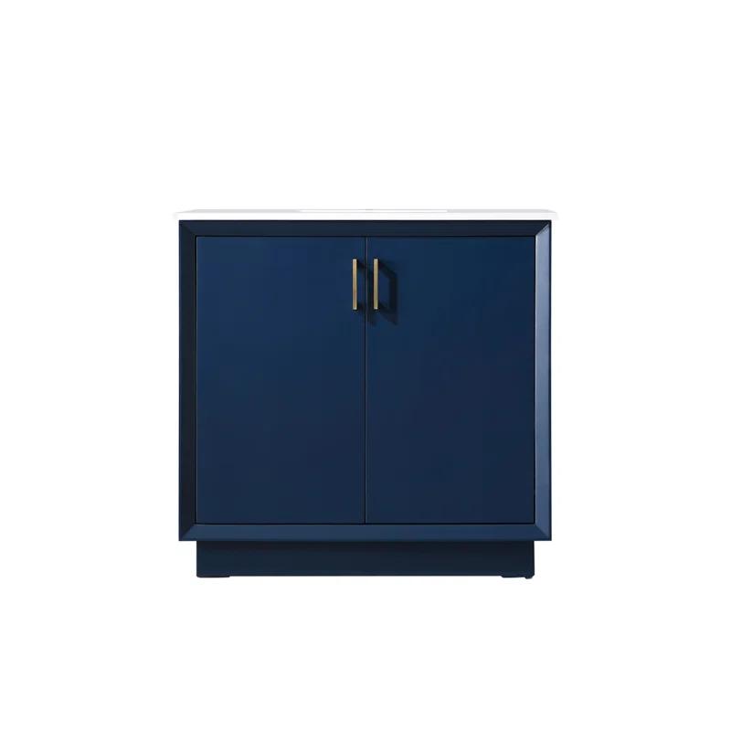 Hayes 36'' Single Bathroom Vanity with Engineered Marble Top