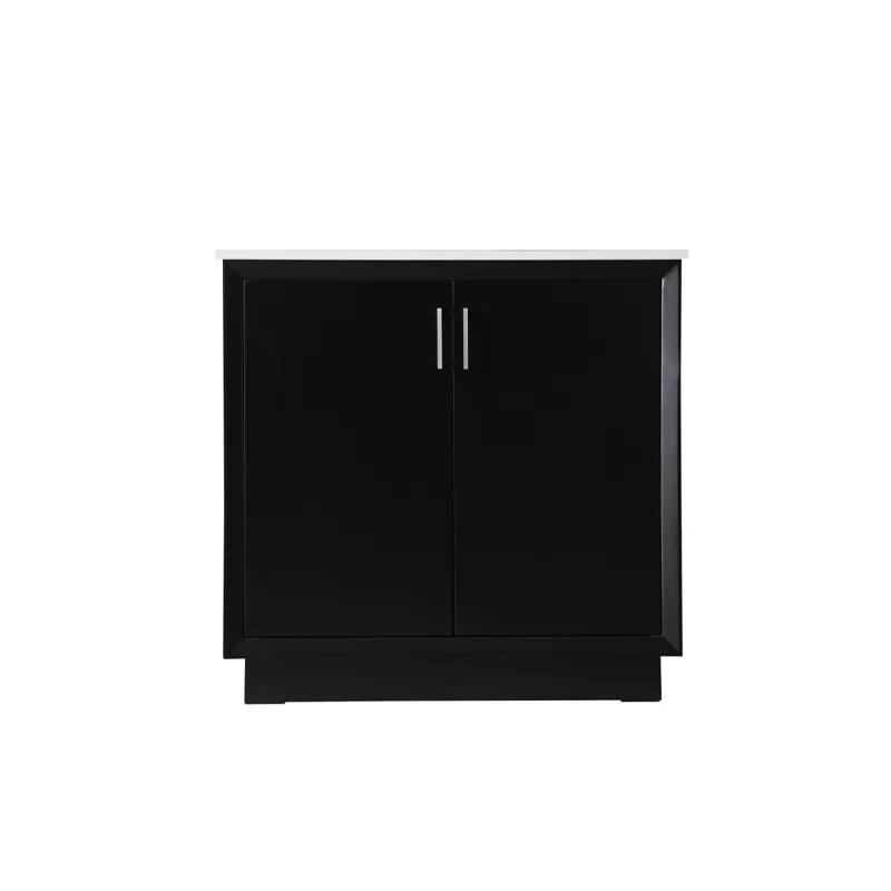 Hayes 36'' Single Bathroom Vanity with Engineered Marble Top