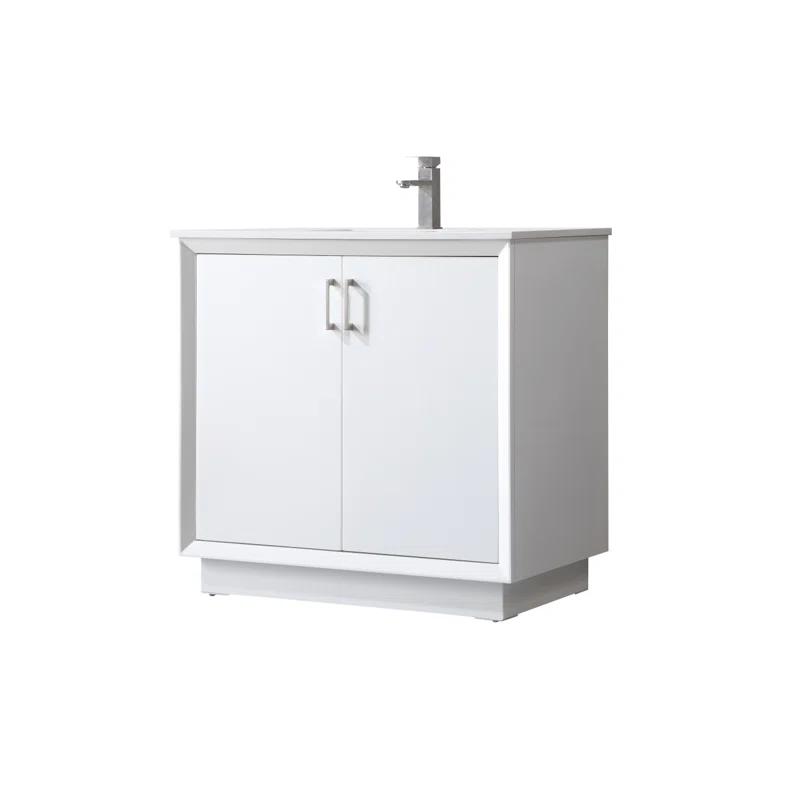 Hayes 36'' Single Bathroom Vanity with Engineered Marble Top