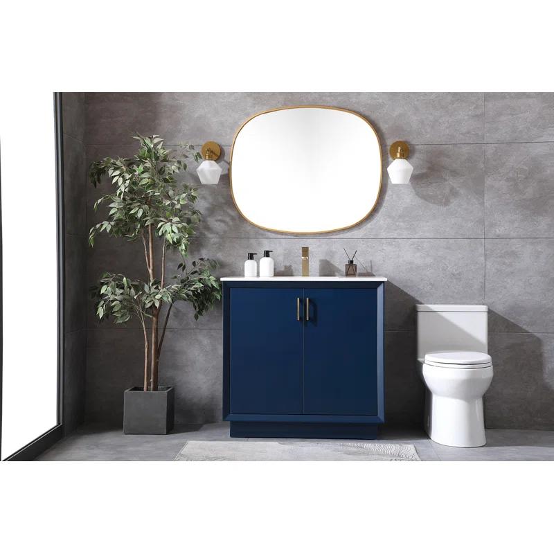 Hayes 36'' Single Bathroom Vanity with Engineered Marble Top
