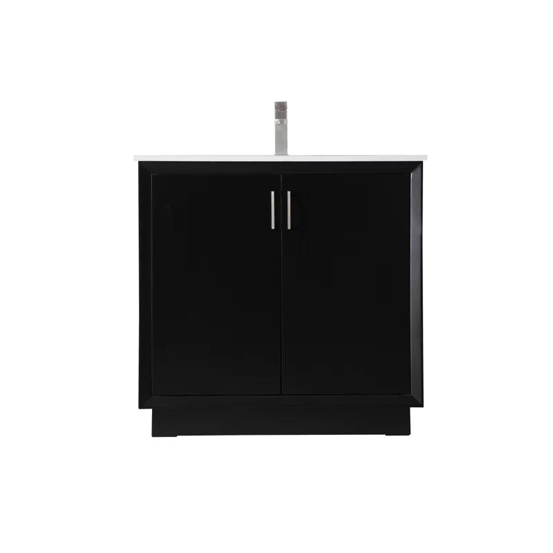 Hayes 36'' Single Bathroom Vanity with Engineered Marble Top