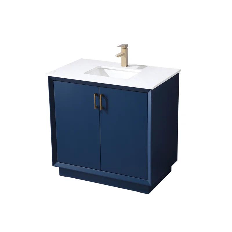 Hayes 36'' Single Bathroom Vanity with Engineered Marble Top