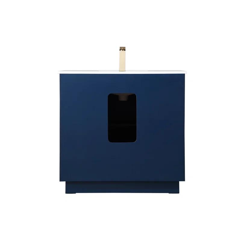 Hayes 36'' Single Bathroom Vanity with Engineered Marble Top