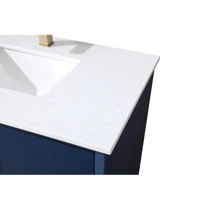 Hayes 36'' Single Bathroom Vanity with Engineered Marble Top